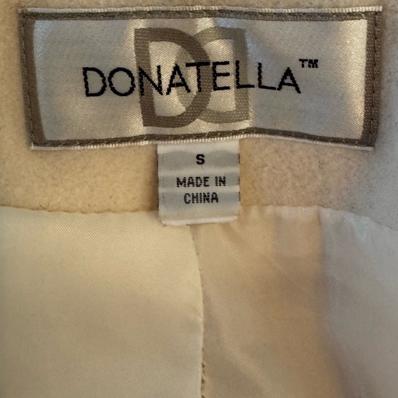 Vintage Donatella Penny Lane Coat Size Small Faux Coquette Fairy Soft Girl Ivory - Picture 5 of 8